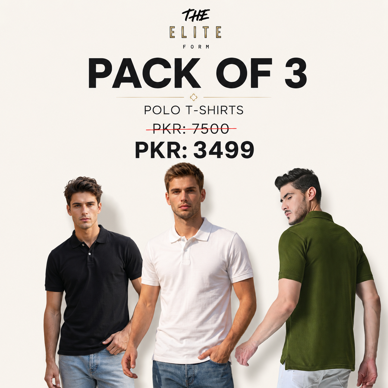 (PACK OF 3) POLO T-SHIRTS