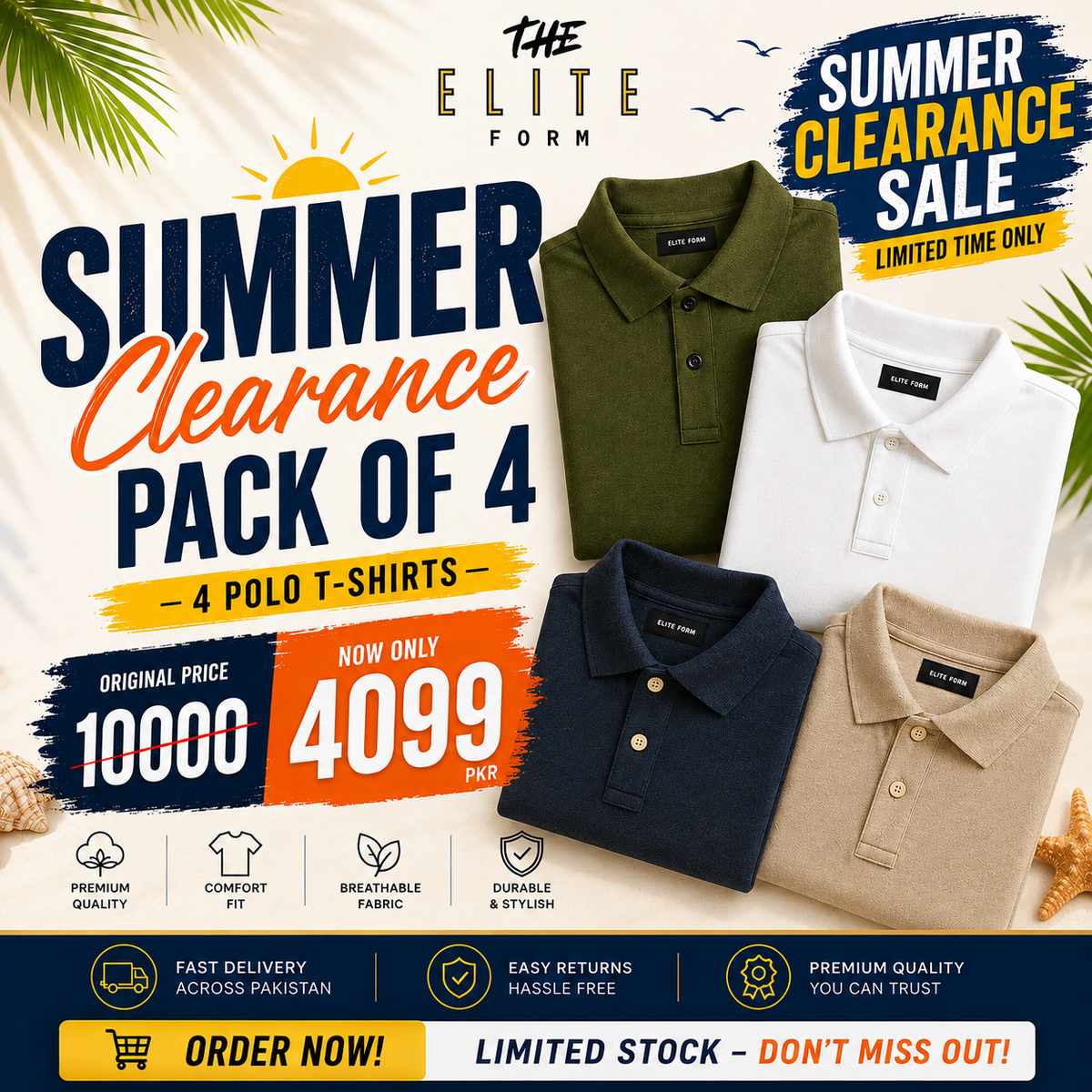(PACK OF 4) POLO T-SHIRTS