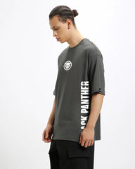 GRAY WAKANDA FOREVER OVERSIZED GRAPHIC TEEZ