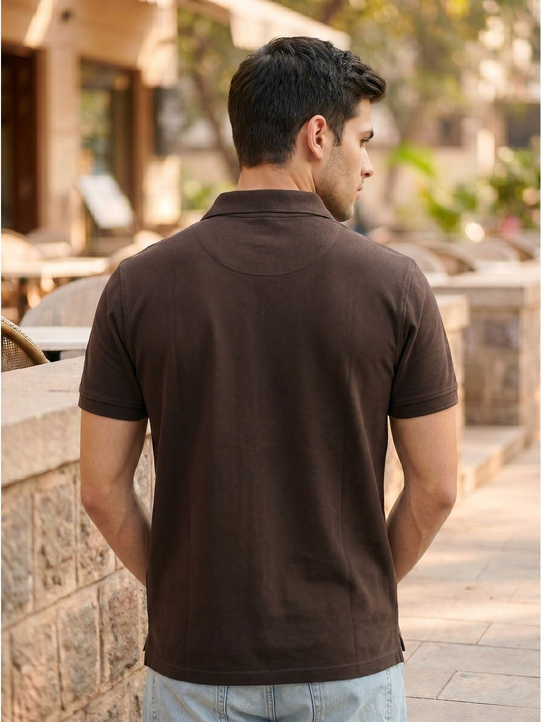 DARK BROWN POLO T-SHIRT (BASIC)