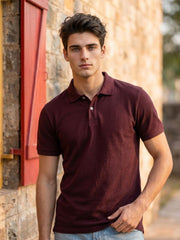 BURGUNDY POLO T-SHIRT (BASIC)