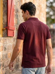 BURGUNDY POLO T-SHIRT (BASIC)