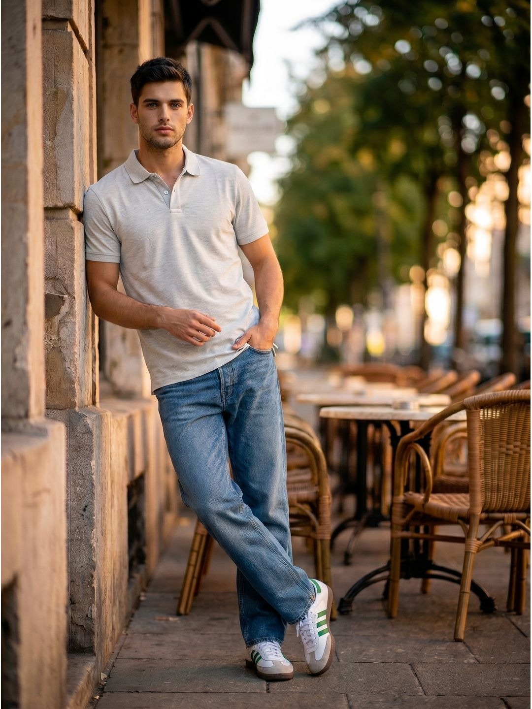 LIGHT GRAY POLO T-SHIRT (BASIC)