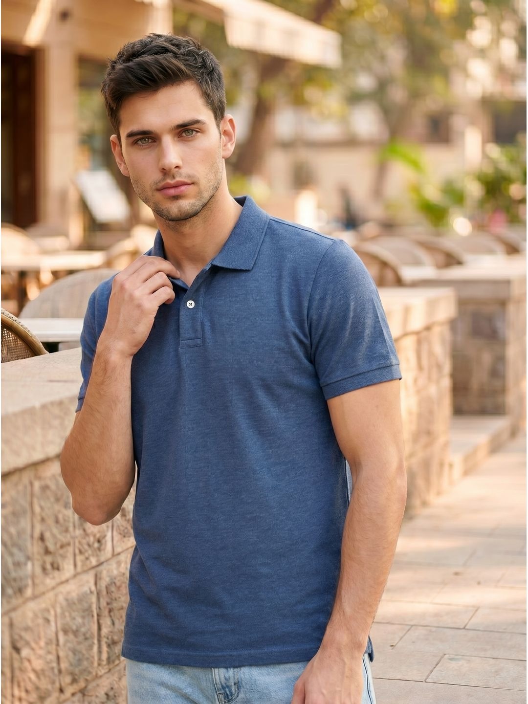 DARK BLUE POLO T-SHIRT (BASIC)