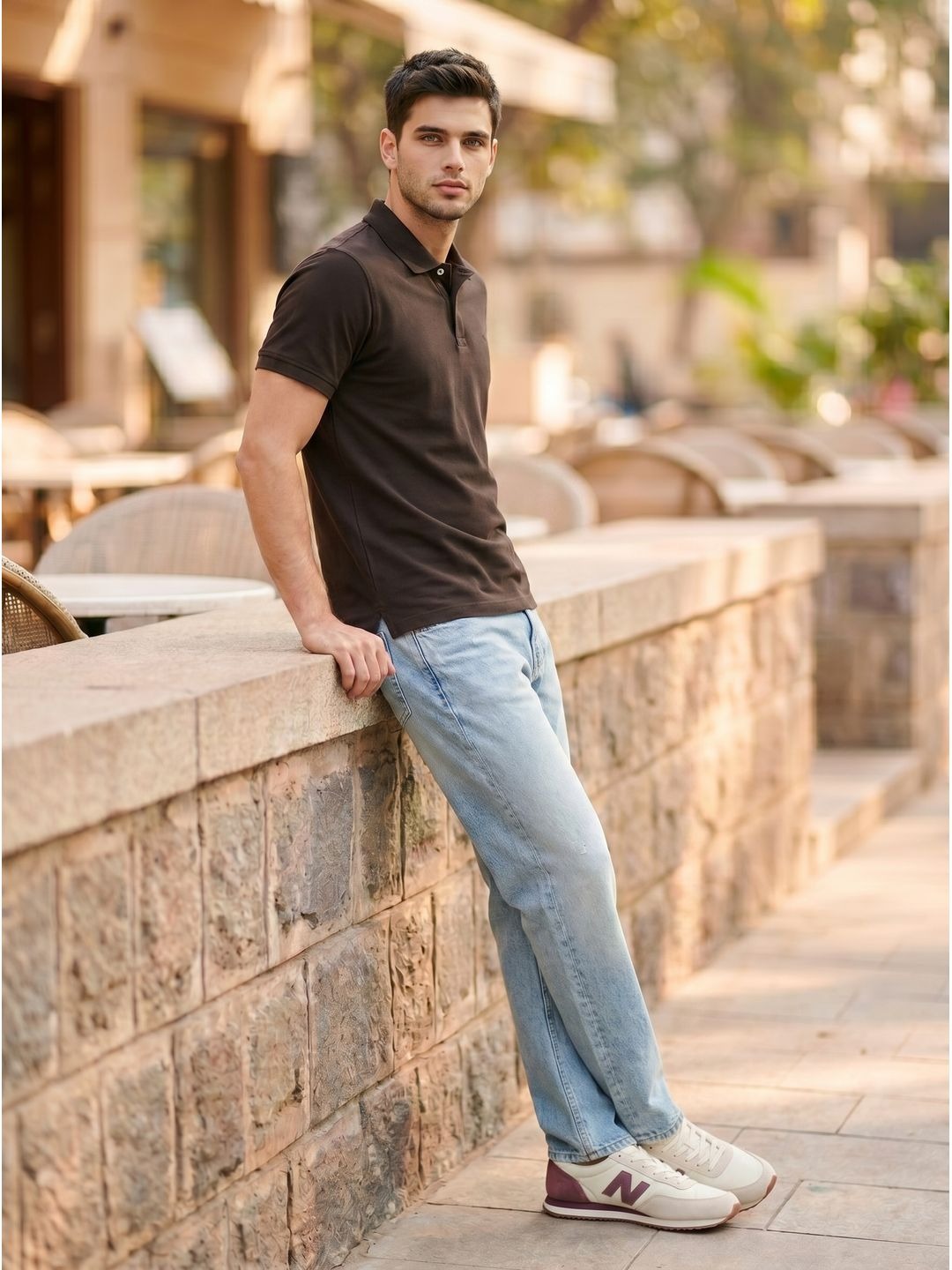 DARK BROWN POLO T-SHIRT (BASIC)