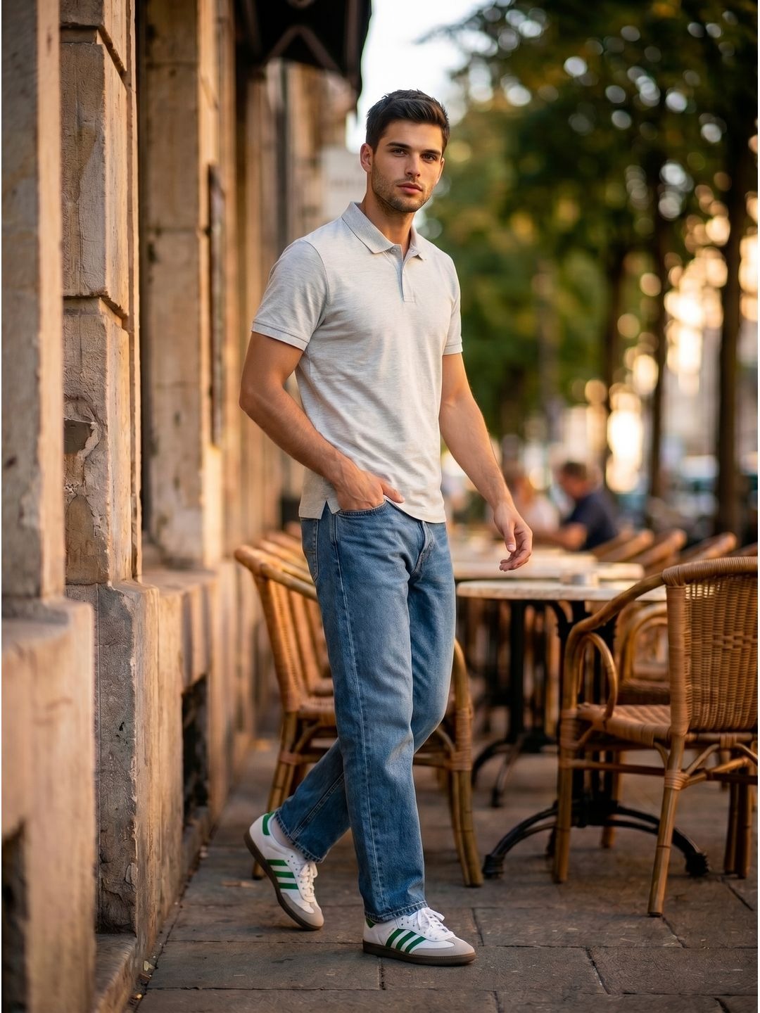 LIGHT GRAY POLO T-SHIRT (BASIC)