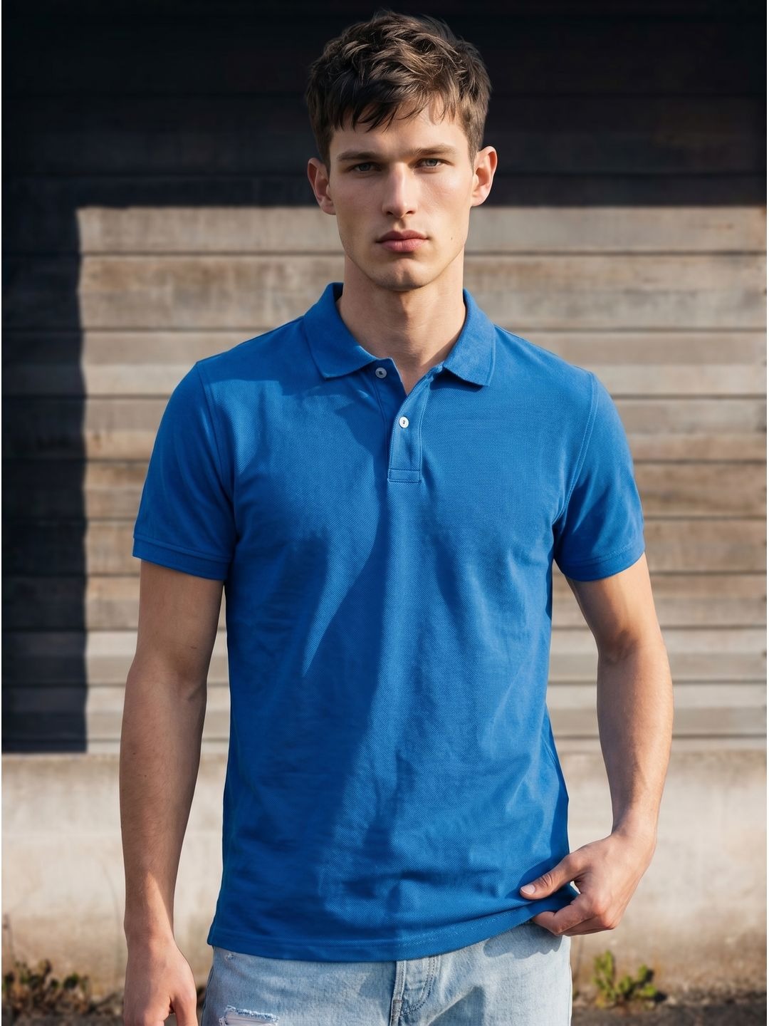 DEEP BLUE POLO T-SHIRT (BASIC)