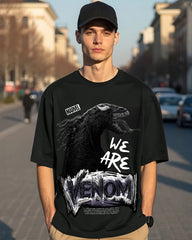 BLACK VENOM OVERSIZED GRAPHIC TEEZ