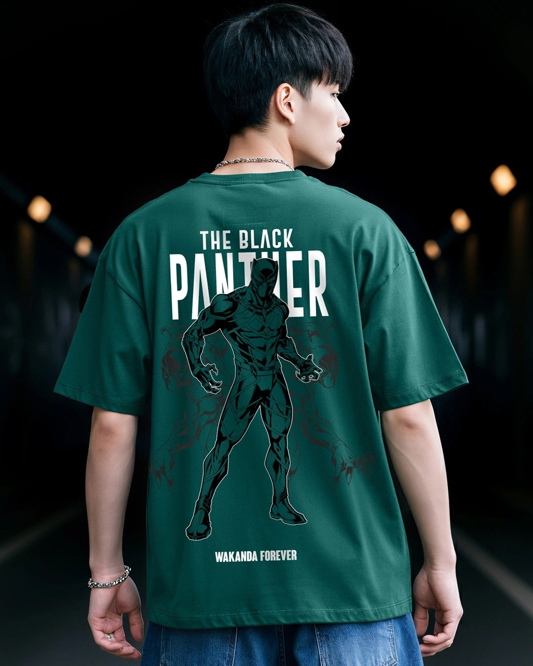 GREEN WAKANDA FOREVER SIZED GRAPHIC TEEZ